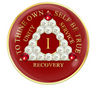 Red AA Medallion with Pearls and Crystals 1-65 years