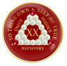 Red AA Medallion with Pearls and Crystals 1-65 years