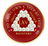 Red AA Medallion with Pearls and Crystals 1-65 years