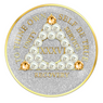 Silver Glitter AA Chip with Pearls and Light Gold Crystals