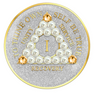 Silver Glitter AA Chip with Pearls and Light Gold Crystals
