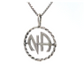 Sterling Silver Pendant, Narcotics Anonymous NA Initials in a Twist Wire Style Circle CHAIN NOT INCLUDED AND SOLD SEPARATELY