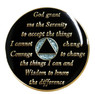 Aqua Glitter Tri-plate Medallion AA Alcoholics Anonymous Anniversary Coin