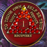 Transition Red Crystallized Specialty AA Anniversary Medallion 1 - 65 yrs