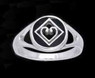 Sterling Silver Heart Onyx Narcotics Anonymous Ring