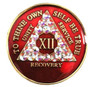 AA Red AB Bling Alcoholics Anonymous Anniversary Coin Yr 1-65