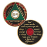 Description: This gorgeous tricolor enamel medallion features the time-honored Twelve Step program phrase "To Thine Own Self Be True," with the anniversary year and "Unity, Service, Recovery" on one side, and the Serenity prayer on the other.