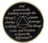 AA Black Tri Plate Medallion 1-50 yrs Alcoholics Anonymous Anniversary Coin
