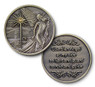 Antiqued Bronze Finish with Topaz  Guardian Angel Coin
