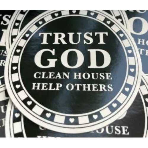 Trust God Clean House Help Others AA Recovery Sticker Doing It Sober