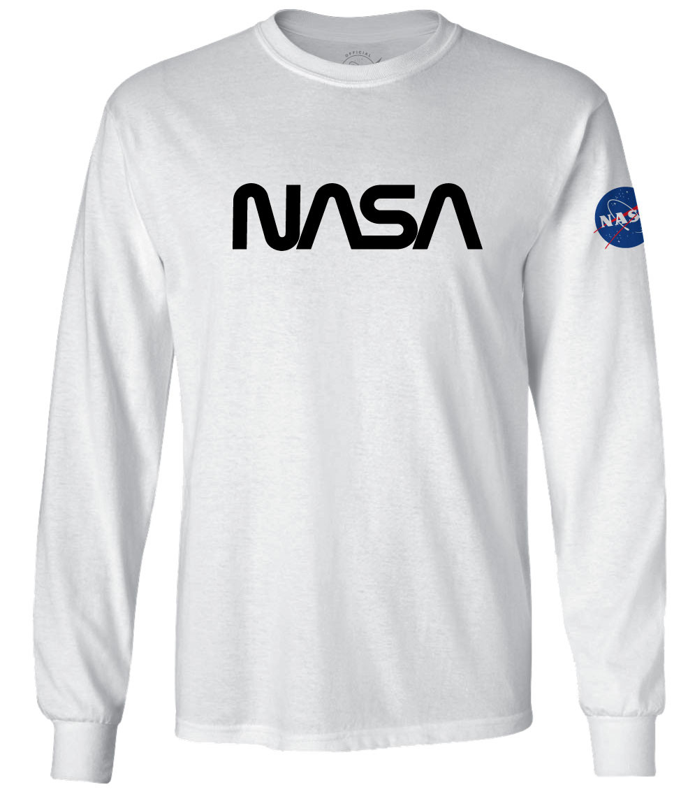 NASA Worm Logo - Black - Adult Long 
