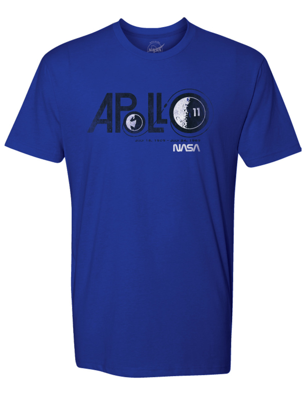 NASA Worm Logo - Apollo 11 Adult T-Shirt - NASA Gear