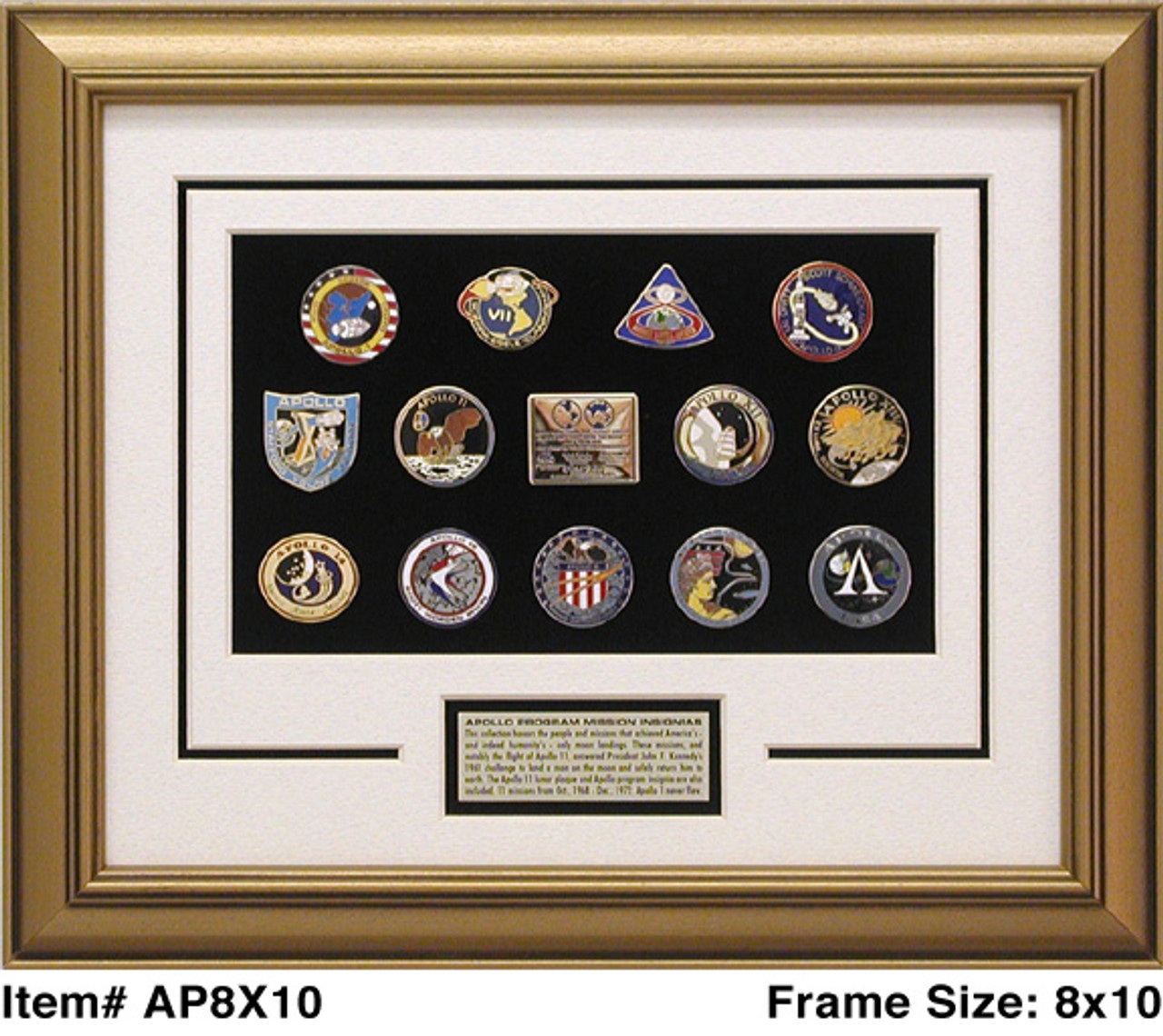 Apollo Mission Pin Set Frame