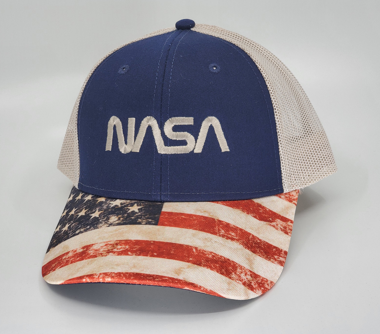 NASA Worm Logo - Embroidered Mesh Cap 