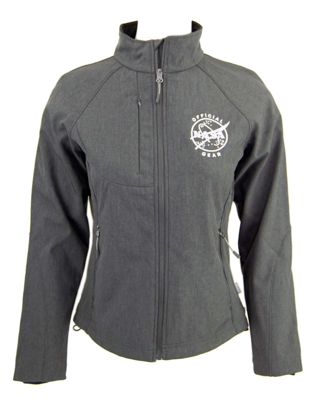 Official Nasa Gear Logo - Ladies Matrix Soft Shell Jacket - Charcoal Small
