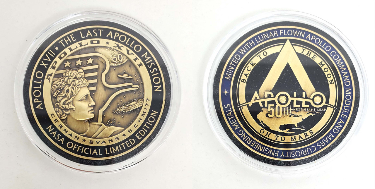 Apollo 17 50th Carded Medallion - NASA Gear