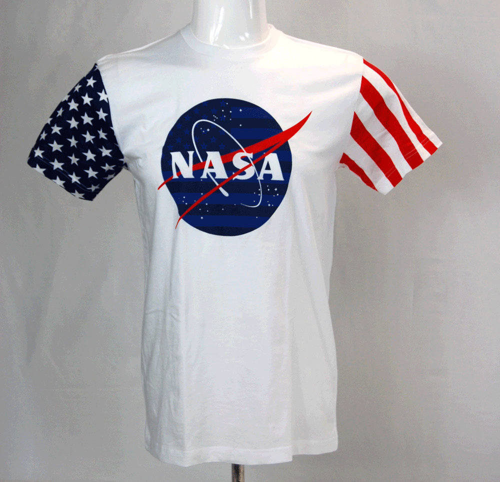 American Flag Sleeve Adult T-Shirt