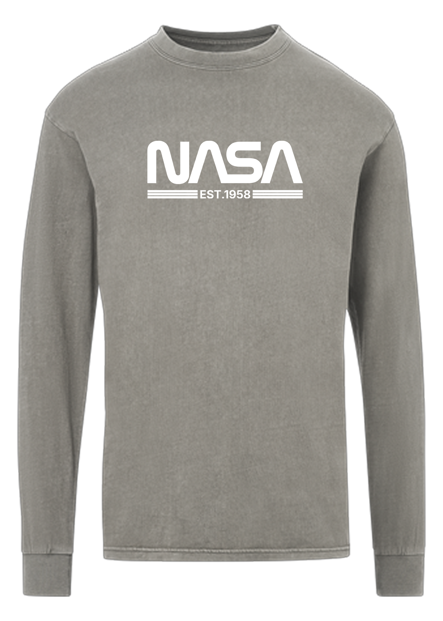 T-Shirt Uomo Donna NASA Logo Grigia – Maglietta Manica Corta – Taglia Large