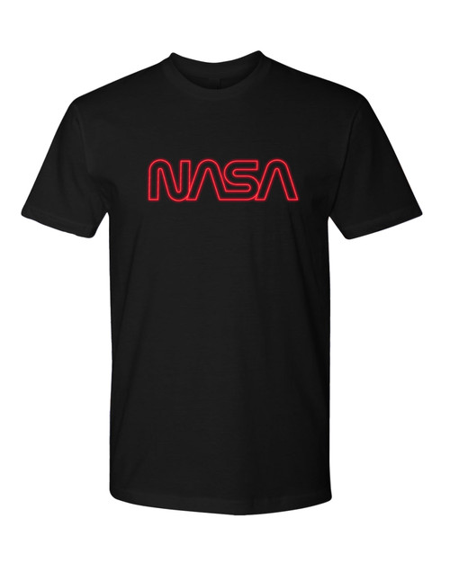 NASA Worm Logo - Neon Sign Adult T-Shirt