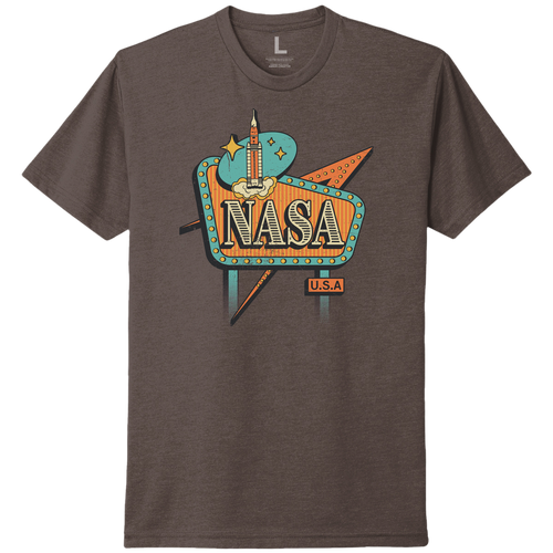 NASA & USA Sign T-Shirt - Espresso Color