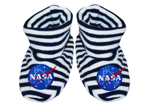NASA Logo - Striped Baby Booties