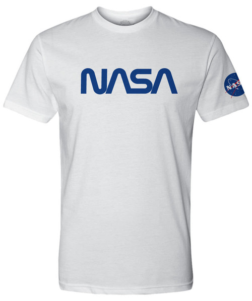 NASA Worm Logo - Black - Adult T-Shirt - NASA Gear