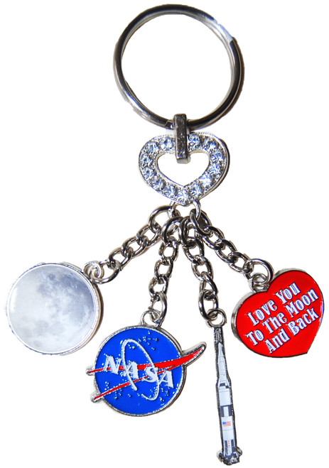 NASA Meatball Logo Love You to the Moon and Back Dangle Keychain