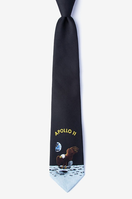 Wild Ties Apollo 11 Black Microfiber Tie