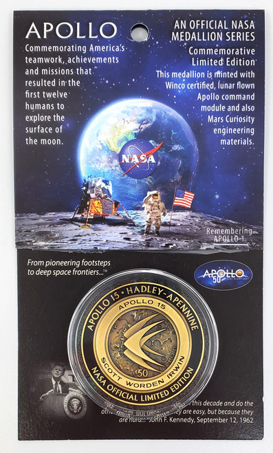 Apollo 17 50th Carded Medallion - NASA Gear