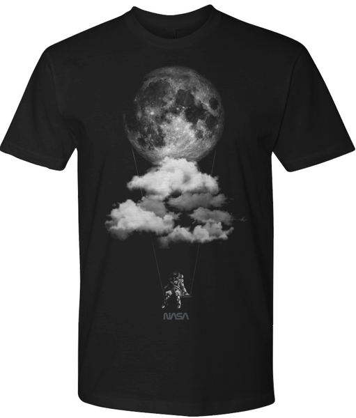 NASA Worm Logo - Moon Clouds Adult T-Shirt
