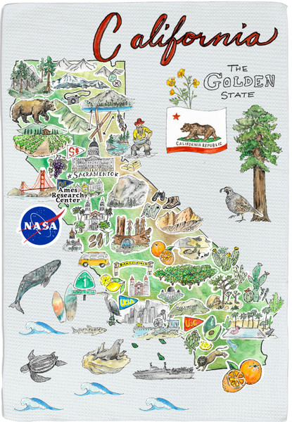 NASA Logo - California State Kitchen Towel