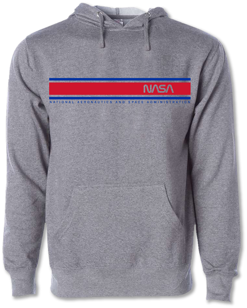 NASA Worm Logo - Racing Stripe Medium Weight Adult Hoodie