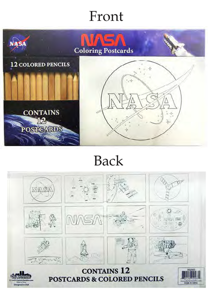 NASA Coloring Postcards Set