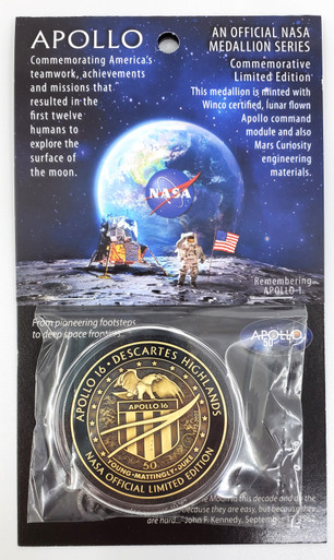 NASA Space Exploration Mission Apollo XVI Commemorative Enamel Pendant Charm 