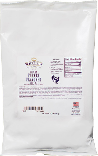 TURKEY FLAVORED GRAVY MIX PREMIUM 16.0 OZ BAG