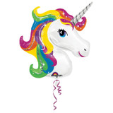 Palloncino Unicorno Arcobaleno Foil Supershape - 83x73cm