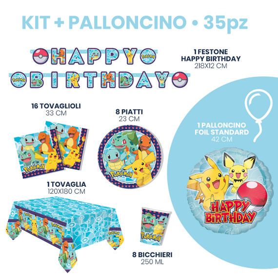 Kit Buon Compleanno Pokemon 35 pz