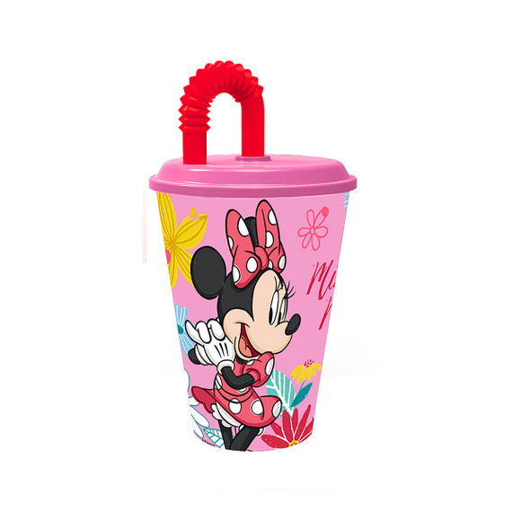 2085 bicchiere con cannuccia minnie mouse spring look fr st74430