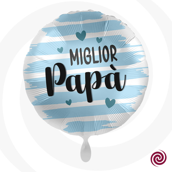 alloncino miglior papa cuore blu foil st