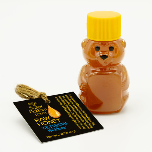 Raw West Virginia Wildflower Honey 2 oz. Plastic Honey Bear Bottle