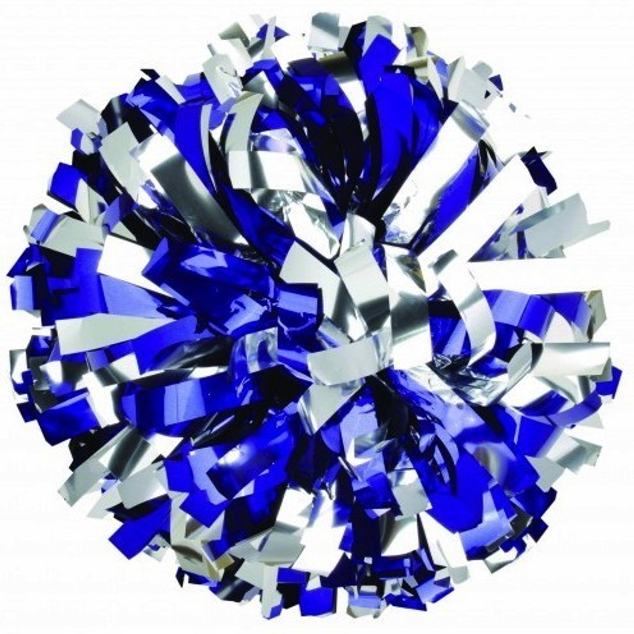 ICOCHEER Cheerleading Pom Poms Metalic Holographic Cheerleader 6 inch 1  Pair 2 Pieces (Royal Blue/Silver)