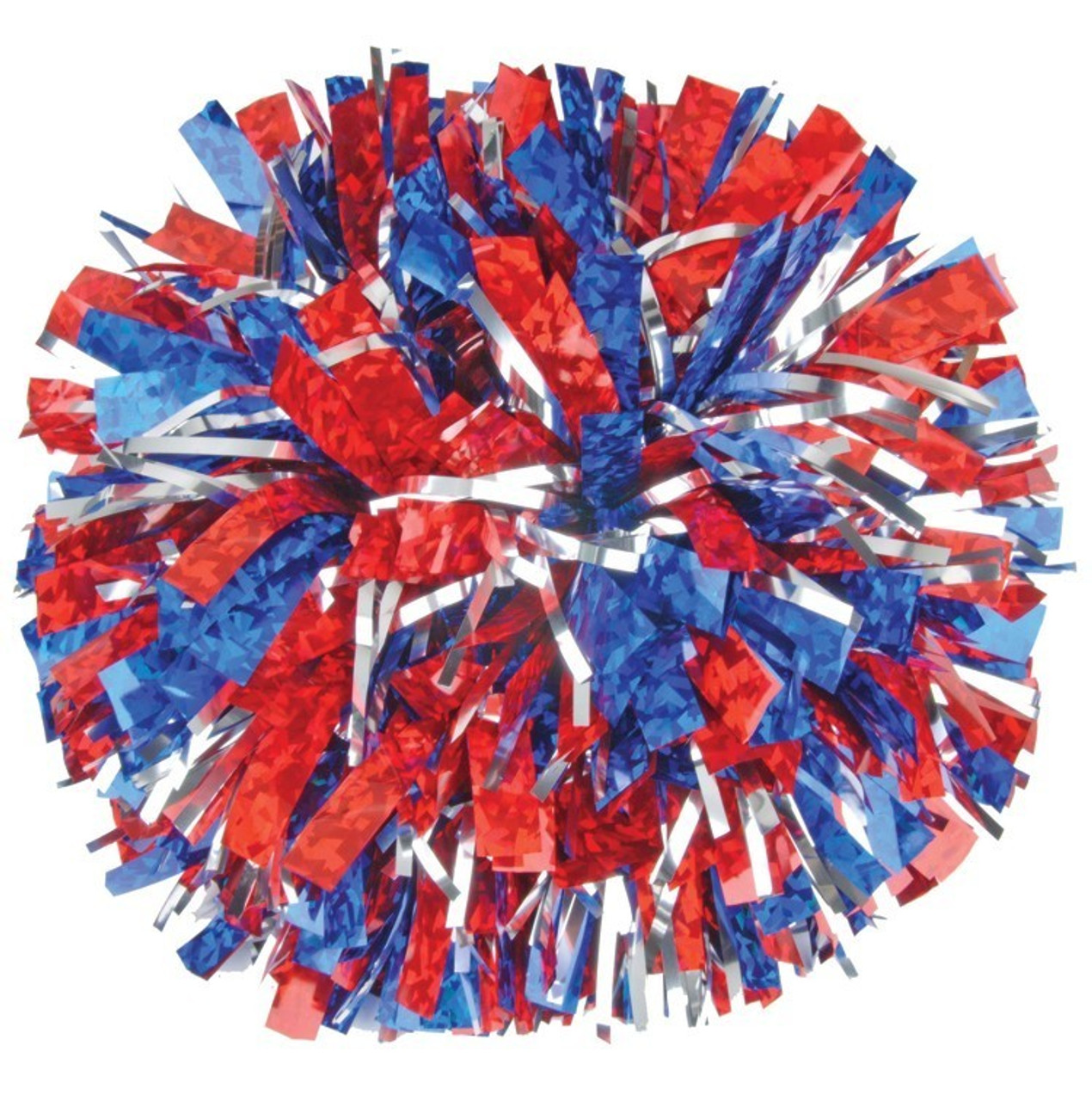 Cheerleading Pom Poms（Red）, 2pcs Blue Metallic Foil Pompoms, Cheerleader  Pompoms with Ring Buckle fo