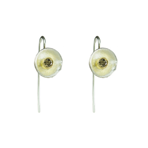 Tomfoolery; Silver Gold & Champagne Diamond Acorn Cup Earrings, Shimara Carlow