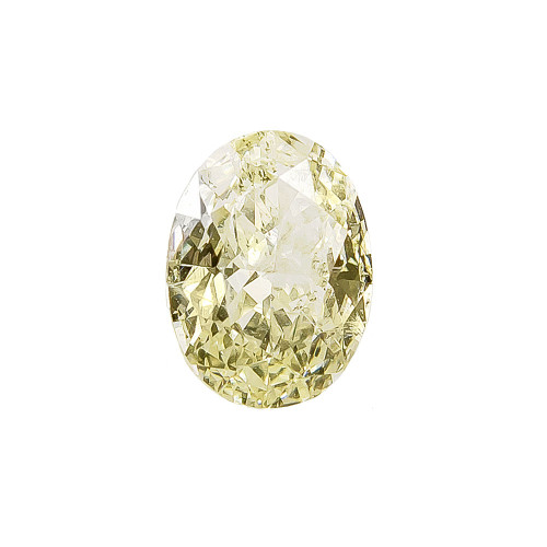 Light Yellow Oval Brilliant Cut Diamond