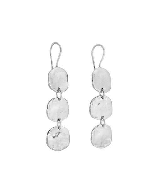 Tomfoolery, Lola Triple Disc Silver Earrings, Karen Hallam