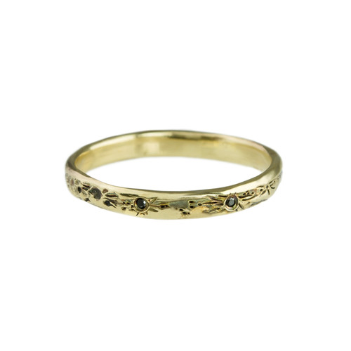 9ct Yellow Gold Moon Crater Textured Ring, Momocreatura, tomfoolery