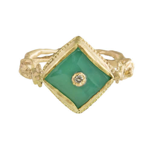 Franny E, OOAK Muses of Meaning Art Ring 14 Carat Gold, tomfoolery 