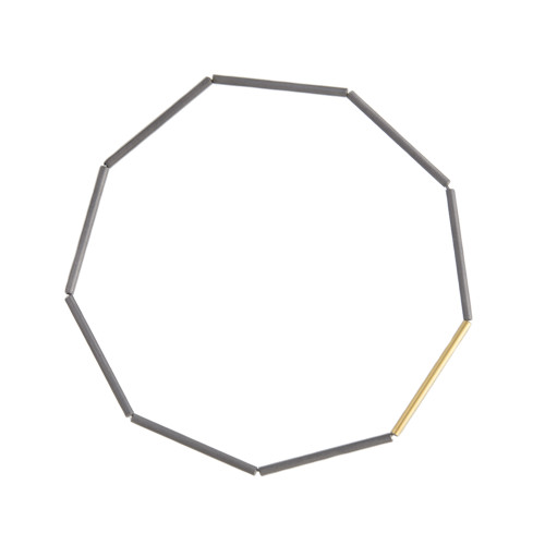 Jacek Byczewski, Steel & Gold Geometric Bracelet, Tomfoolery 
