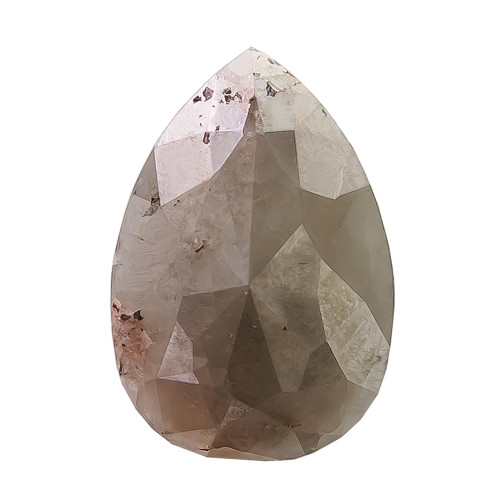  3.19ct Two Tone Grey & Brown Pear Rose Cut Diamond, tf Stones 