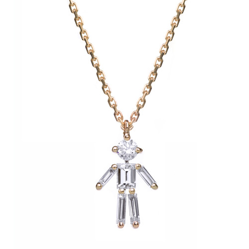 Yellow Gold & Diamond Boy Pendant, Little Ones Paris, tomfoolery
